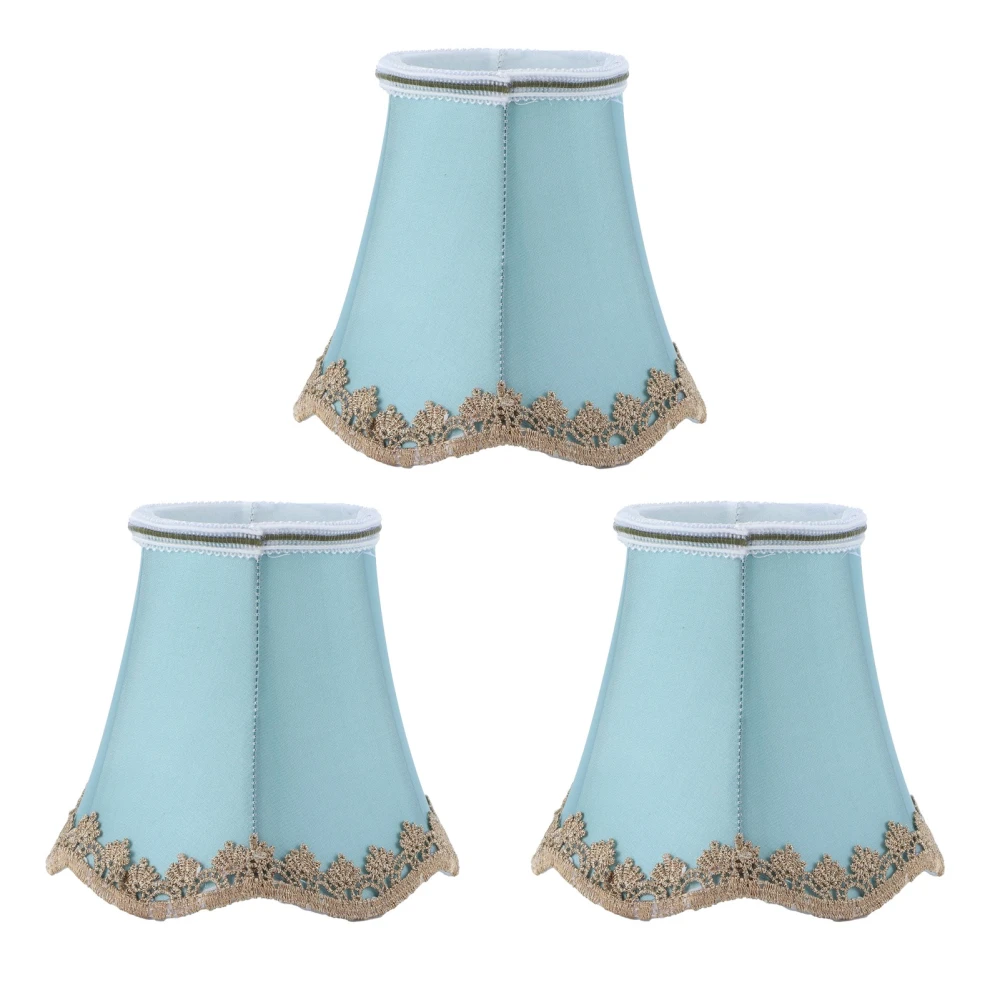 3Pcs Fabric Lampshade ClipType Modern European Style E14 Lamp Cover for Home Hotel KTV Green