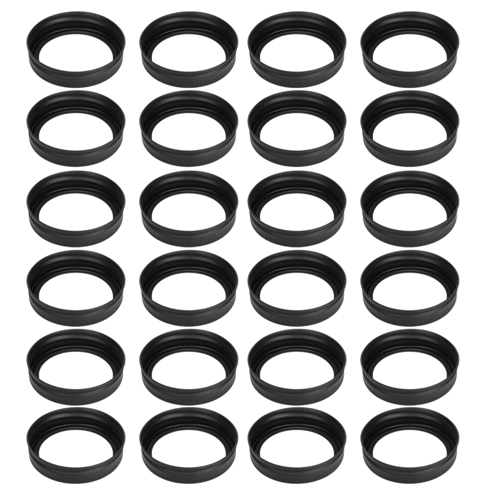 24Pcs for Mason Jar Horse Mouth Iron Lid Round 70mm Widemouthed Split Cover Matte Black