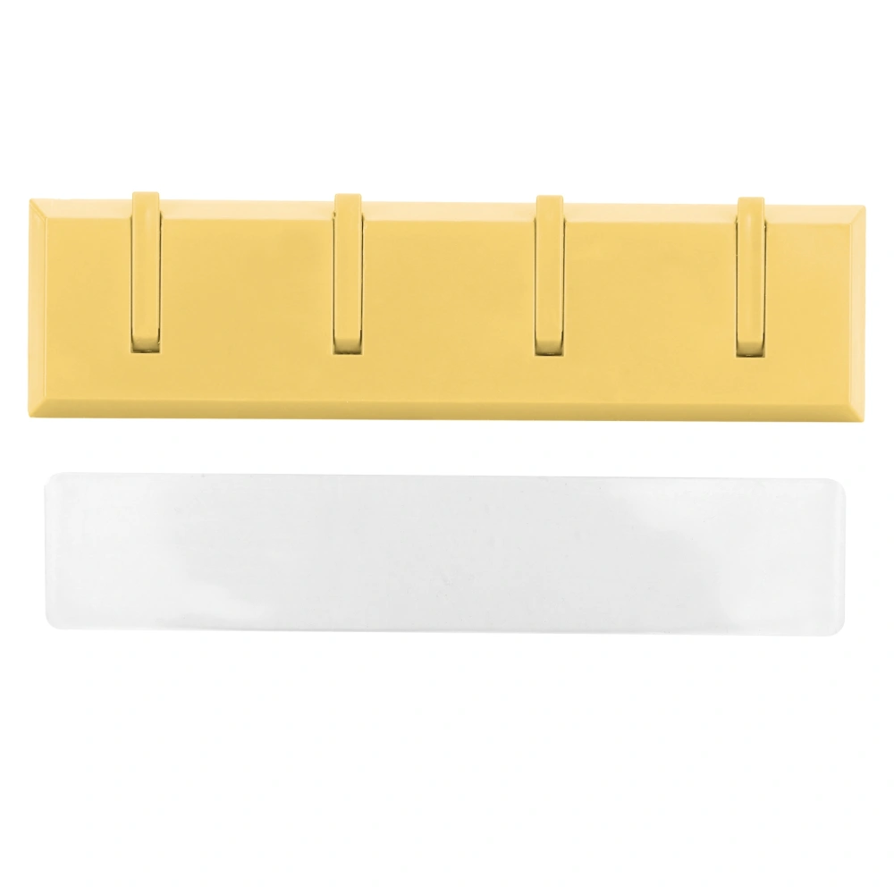 Wall Row Hook Punch Free Coat Key Holder Door Hat Hanger for Bathroom Wall Door Decor(Yellow )