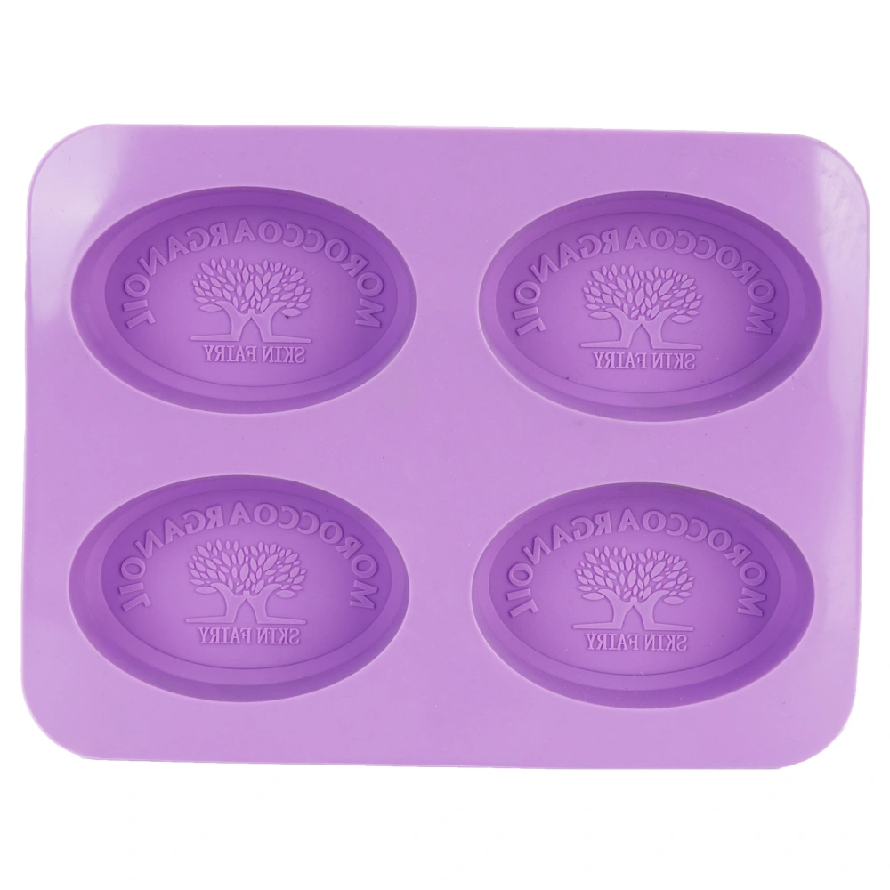 4Gird Silicone Cake Mold Oval Aroma Candle HandMade Soap Mold for DIY Baking Tool