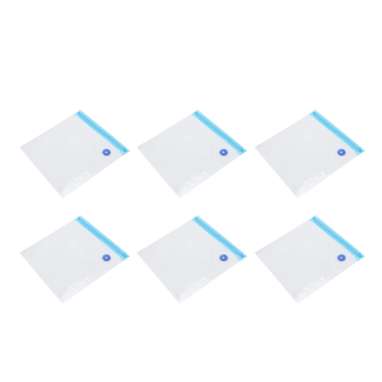 6Pcs Vacuum Zipper Bags Food Sealer Storage Reusable Bags with Double Layer Zippers Designed(22x21cm )