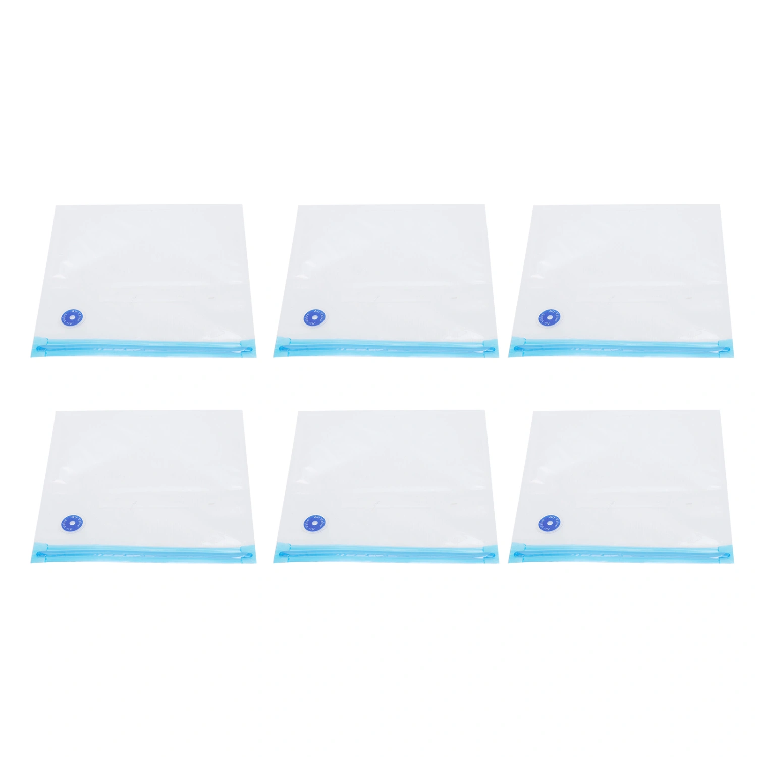 6Pcs Vacuum Zipper Bags Food Sealer Storage Reusable Bags with Double Layer Zippers Designed(22x21cm )