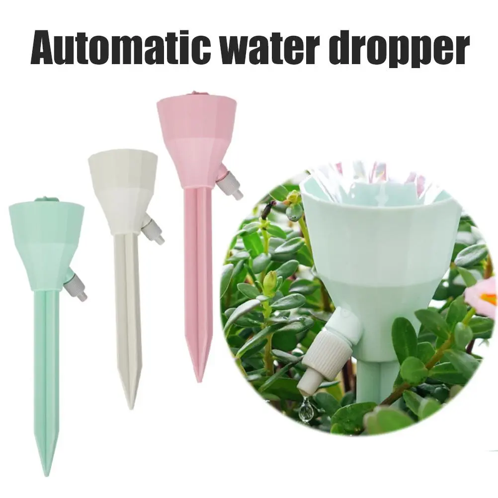 3PCS Plant Drip Irrigation Self Plant Watering System Device With Adjustable Control Valves Switch Automatic Dripper
