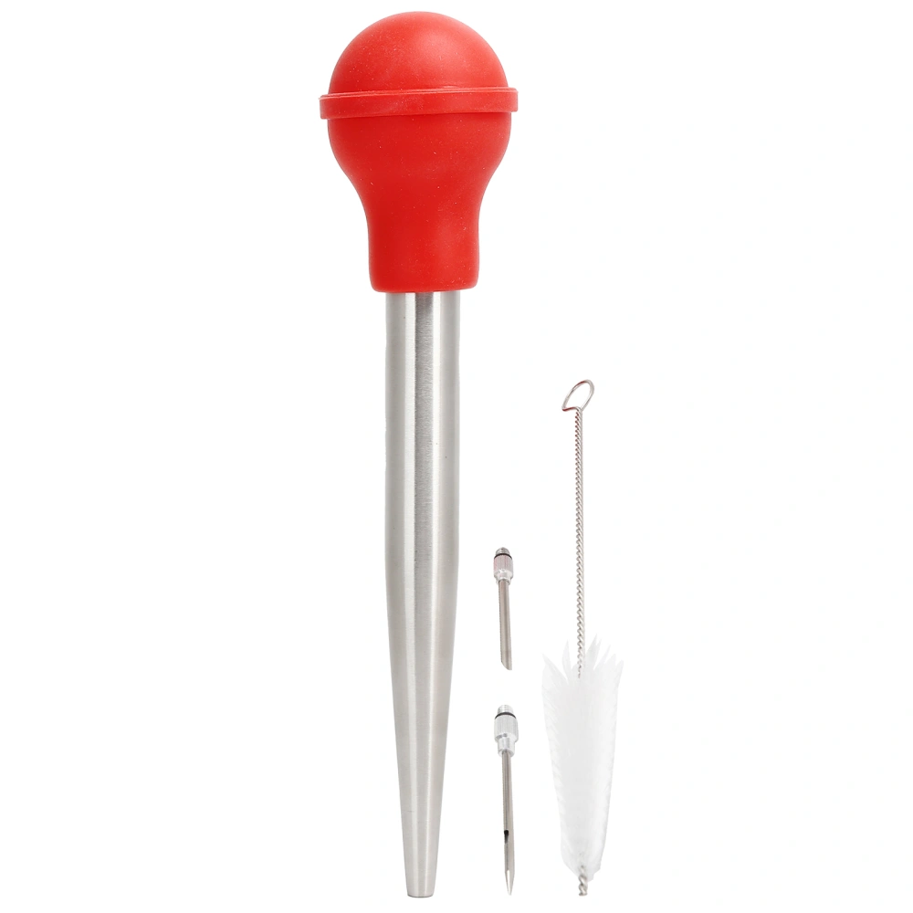 Meat Seasoning Syringe Kit with 2 Injection Needles Cleaning Brush for Barbecue Grill