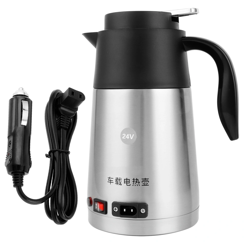 1200ml 200W Car Electric Water Kettle Insulation Pot Heating Cup Truck Car Cigarette Lighter 24V