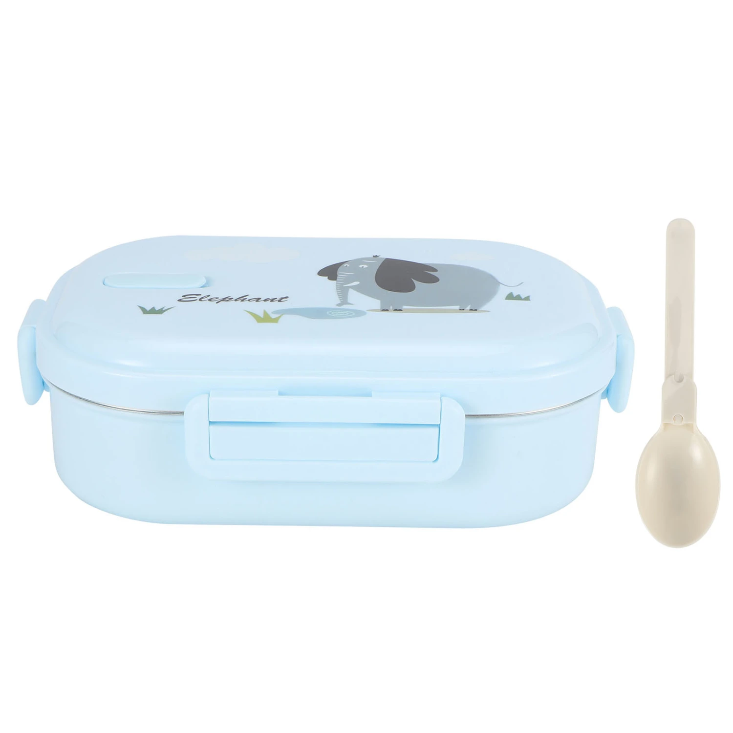 Insulated Lunch Box Leak Proof Stainless Steel Bento Box Japanese Food Children Container(Blue )
