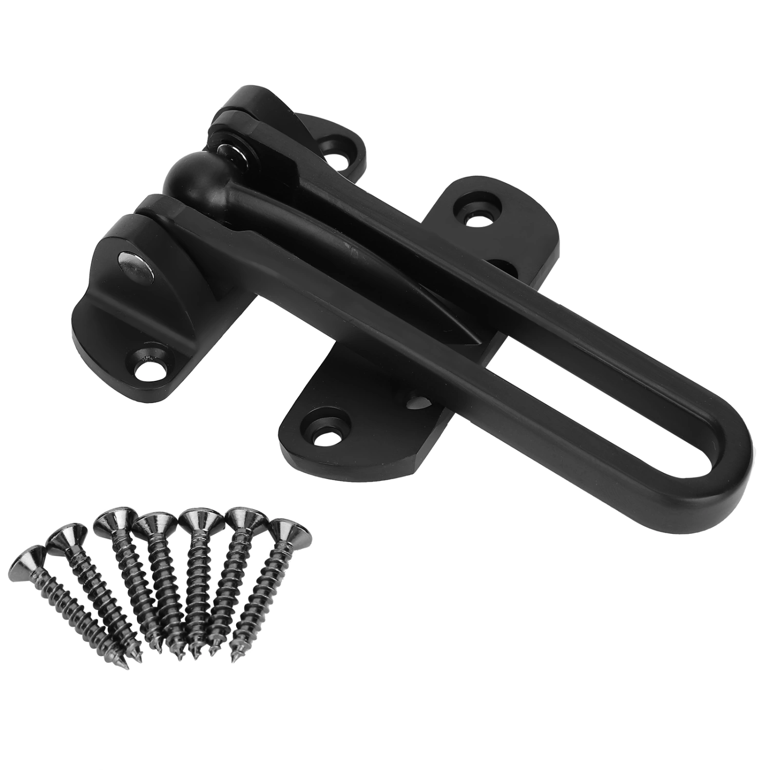 Stainless Steel AntiTheft Lock Buckle Security Guard Door Safety Lock Latch for Home Hotel(Matte Black )
