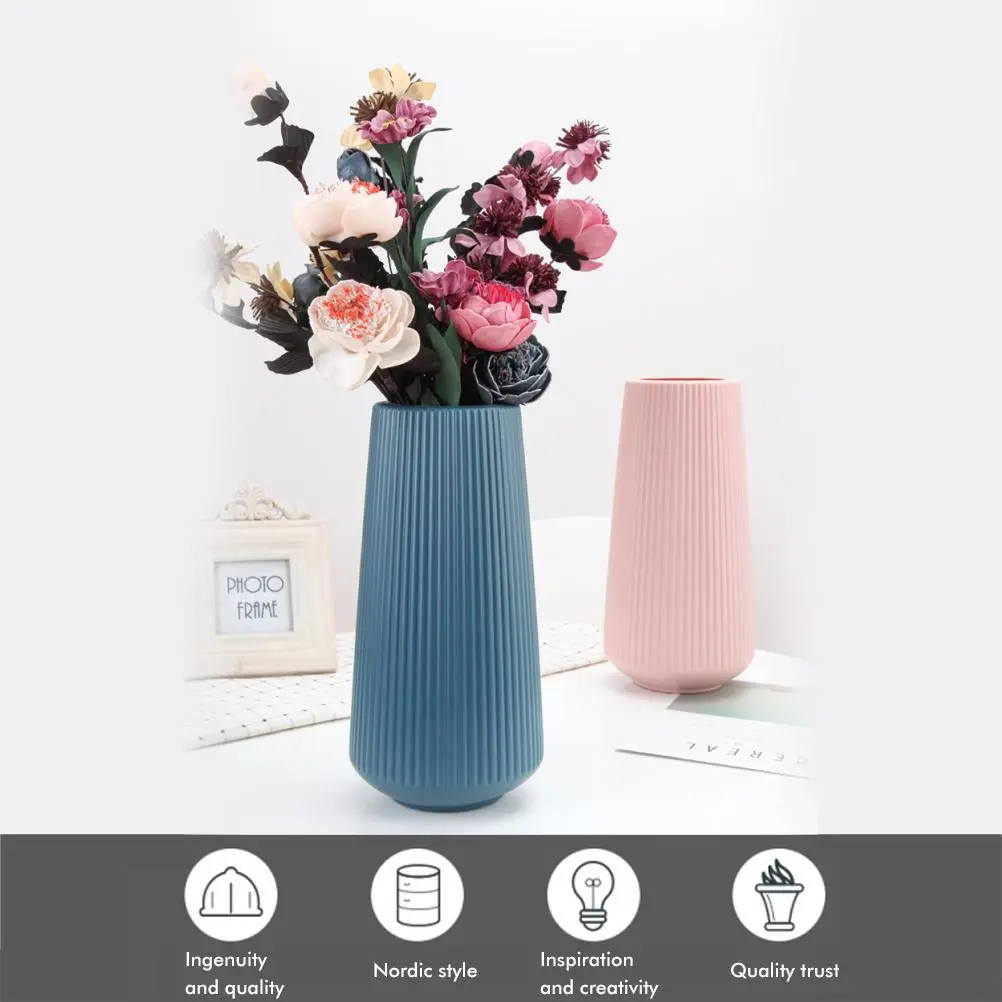 Plastic Flower Vase Modern Decorative Flower Vase for Home Living Room Table Decor