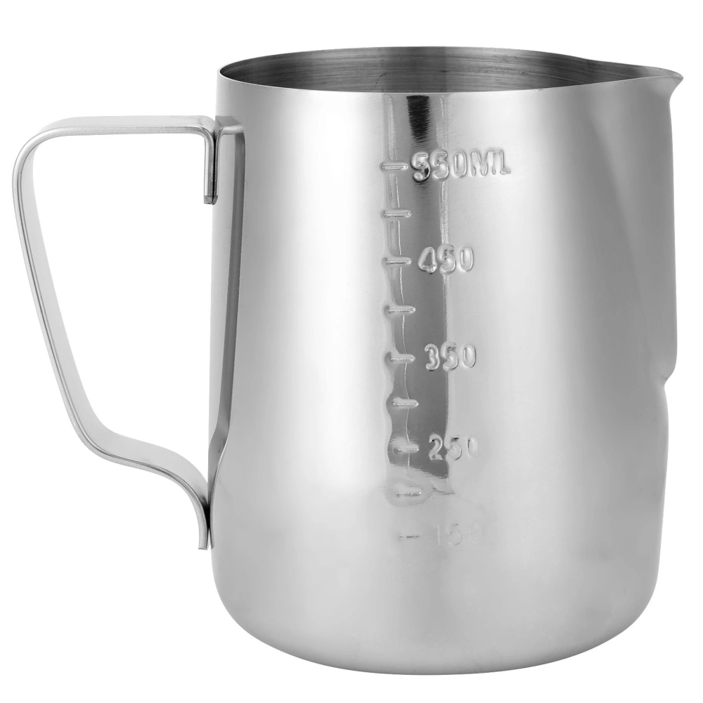 Milk Frothing Pitcher Thickening Stainless Steel Coffee Latte Craft Cup Art Jug with Double Side Scale600ml