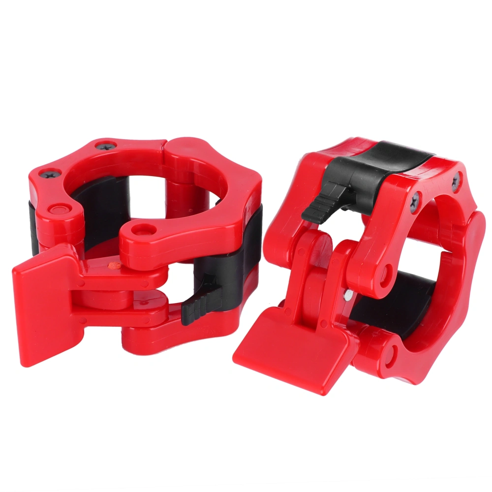 2PCS Barbell Collar Quick Release Locking Dumbbell Clamp Clip Barbells Training SuppliesRed