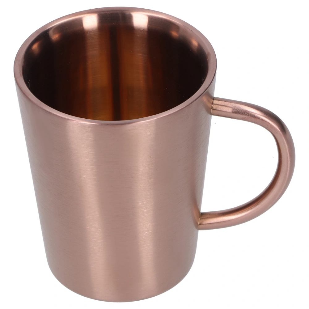 340ml 304 Stainless Steel Beer Mug Coffee Water Cup with Handgrip Double Wall DrinkwareRose Gold