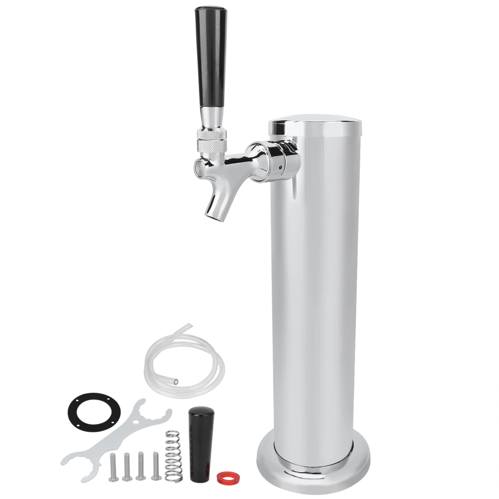 Stainless Steel Beer Draft Tower with Single Faucet Dispenser Home Brewing Equipment