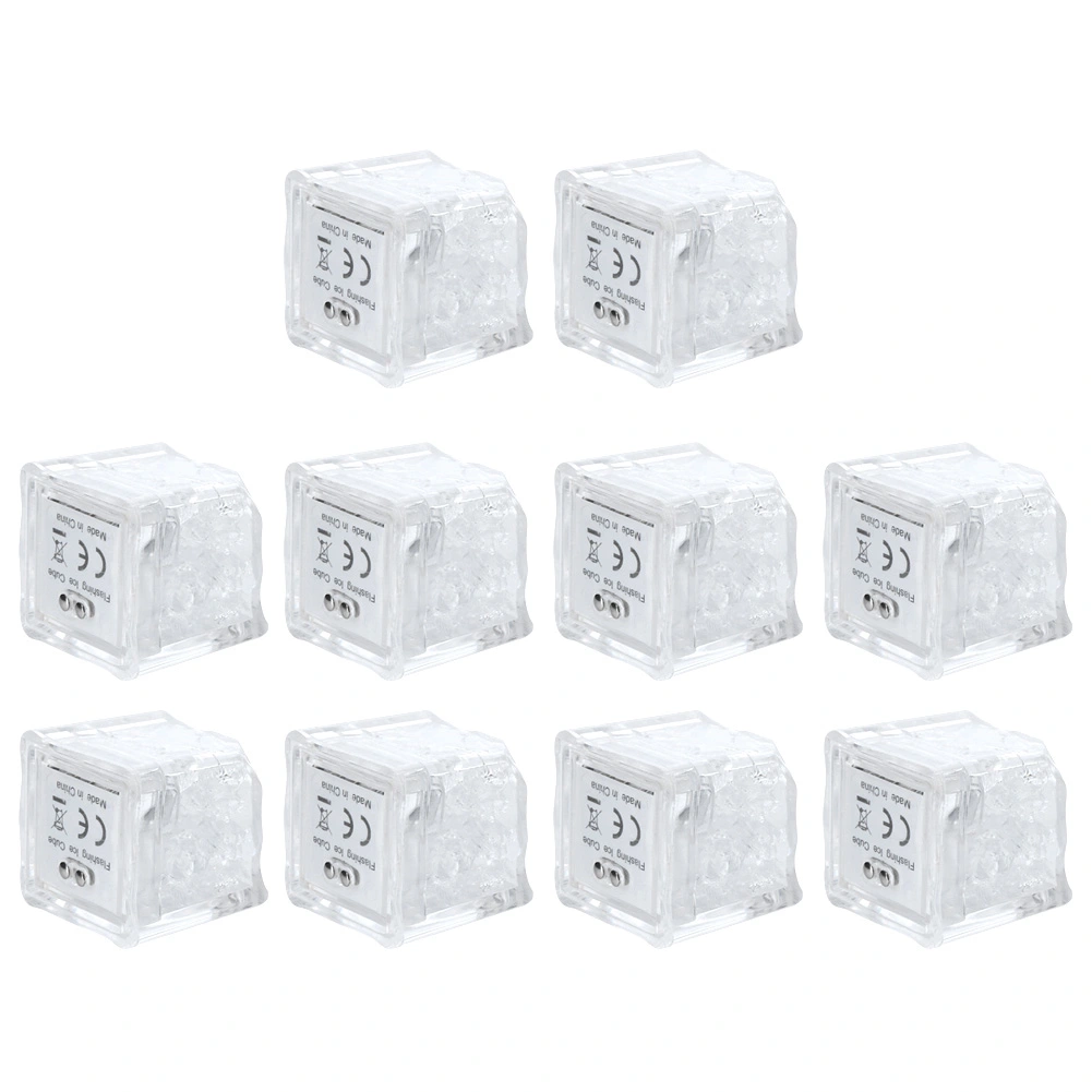 10Pcs Colorful Liquid Sensor LED Ice Cubes Light Flashing Glowing for Wedding Party Decoration