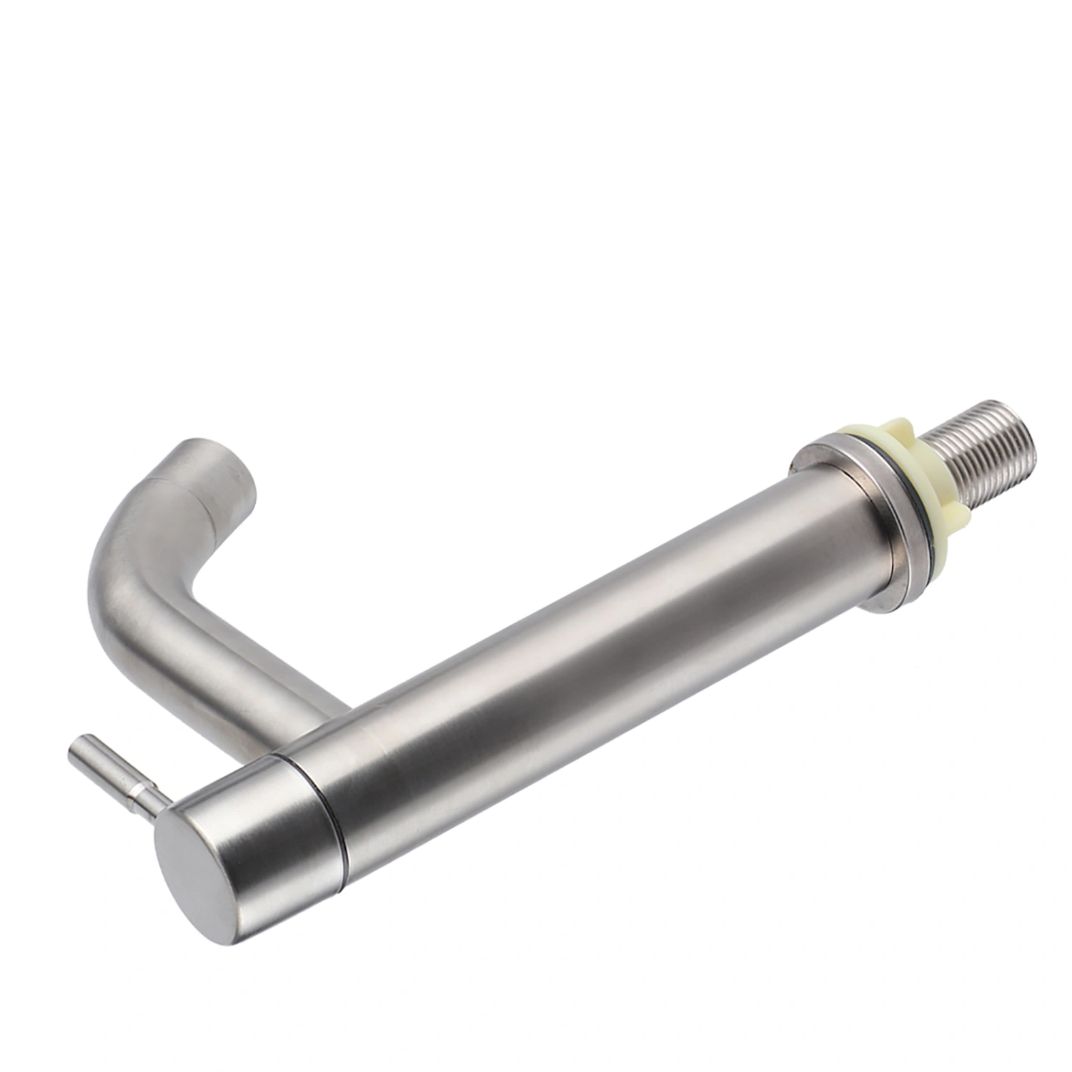 G1/2 Stainless Steel Brushed Single Cold Faucet Wash Basin Water Tap Bathroom AccessoryCylinder Single Cold Faucet (Without Tube)