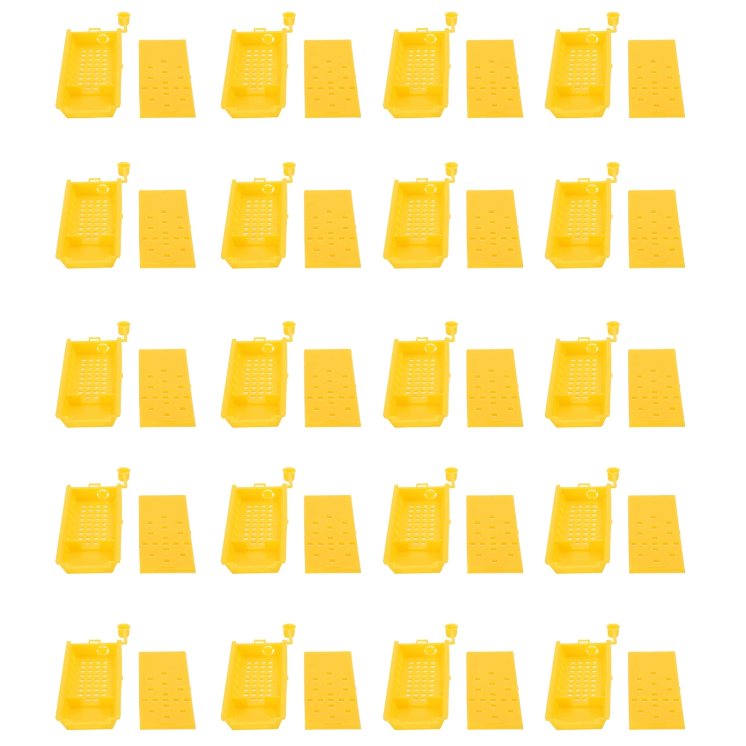 20Pcs Queen Bee Cages Yellow Plastic Capture Box Beekeeping Transport Tool Beekeeper Equipment