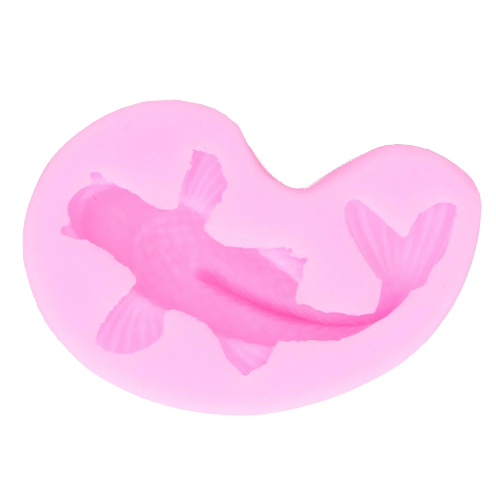 Goldfish Shape Mold DIY Liquid Silicone Fondant Mold Cake Chocolate Decoration MoldPink