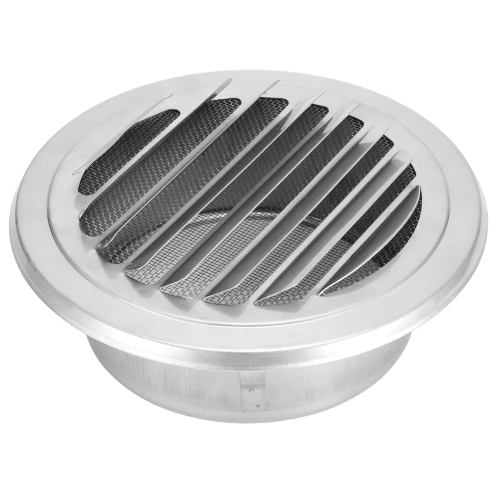 Ventilation Pipe Cover Flat Grille Duct Vent Hood 304 Stainless Steel 125mm Diameter Windproof Insectproof