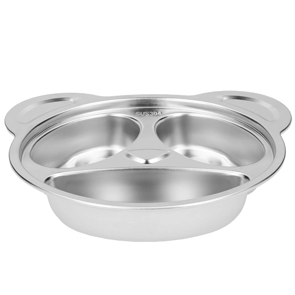 304 Stainless Steel PandaShaped Children Food Plate Tableware for Home Kindergarten School
