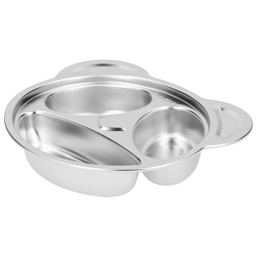 304 Stainless Steel PandaShaped Children Food Plate Tableware for Home Kindergarten School