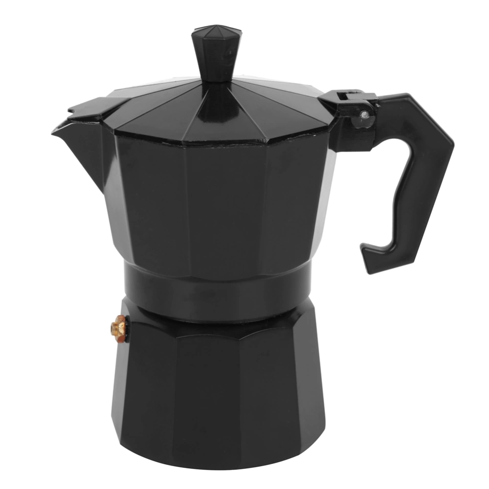 150ml 3Cup Aluminum Coffee Maker Pot Kitchen Accessory for Hone Office Coffee Shop UseBlack