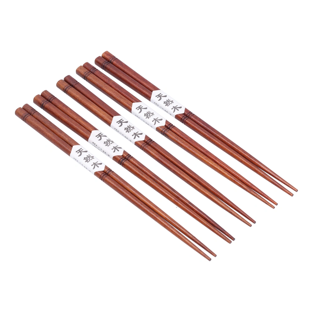 5Pairs Wooden Chopsticks Durable Handmade Chopstick Tableware for Hot Pot Home Restaurant9.3inch Long