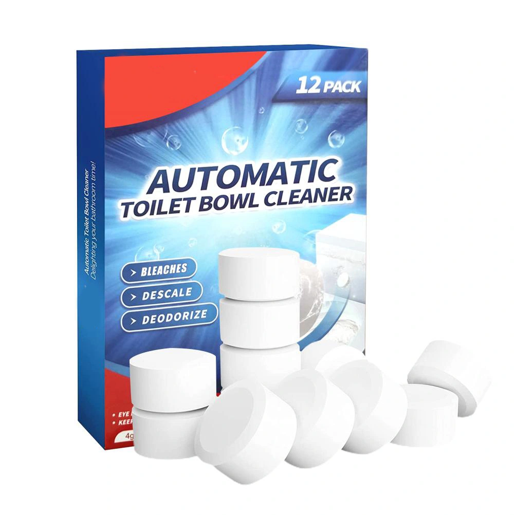 12PCS/Box Toilet Cleaning Tablets Toilet Cleaners with Bleach Slow Releasing for Bathroom Toilet Tank