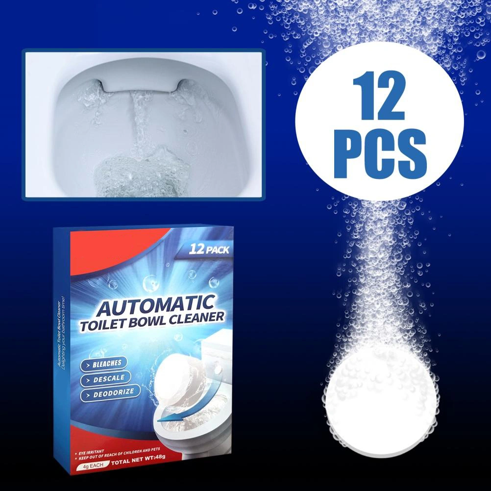 12PCS/Box Toilet Cleaning Tablets Toilet Cleaners with Bleach Slow Releasing for Bathroom Toilet Tank