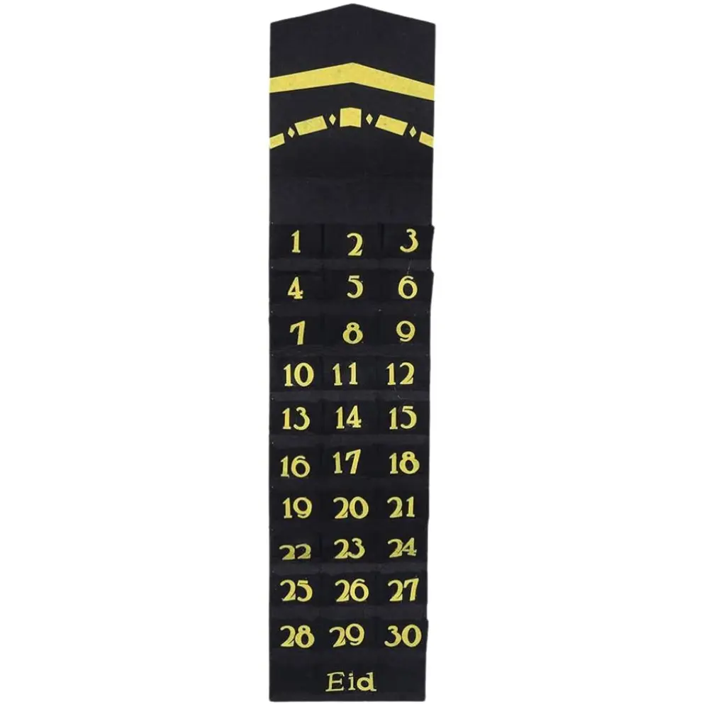 Ramadan Hanging Calendar Countdown Calendar Hanging Bag Wall Calendar Storage Bag