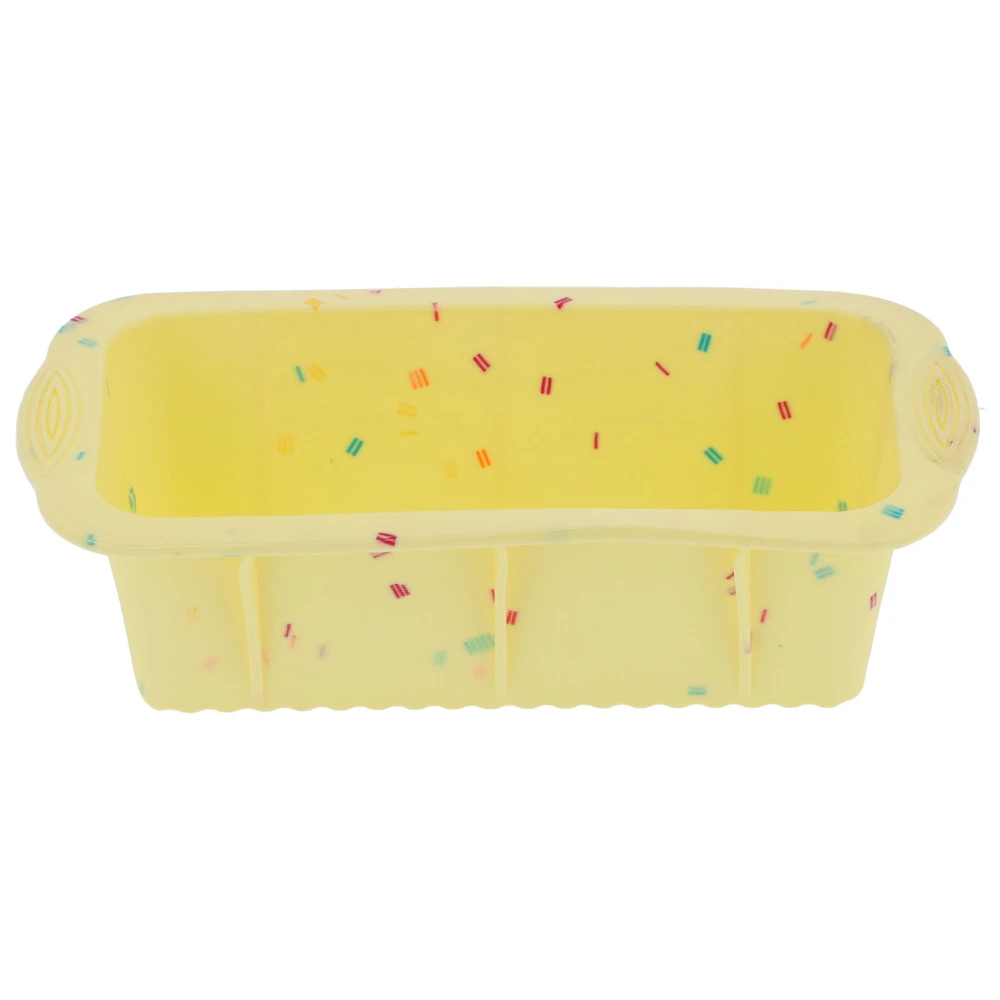 DIY Silicone Cake Mold Baking Tool Rectangular Bread Mold Baking Pan Kitchen ToolsYellow with Color Grain