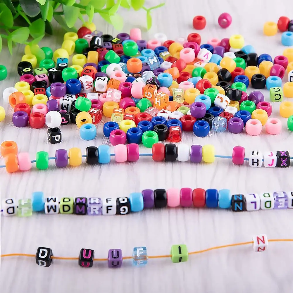 ABC Bead Bracelet Pony Beads Kits Colorful Stretch Bracelet Lightweight Beautiful Children DIY Beads