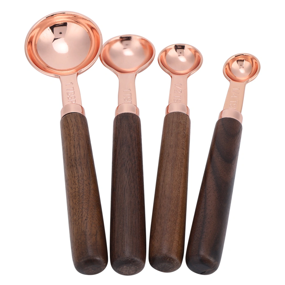 4PCS/Set Rose Gold Stainless Steel Measuring Cups Measuring Spoon for Household Kitchen Baking Gadget