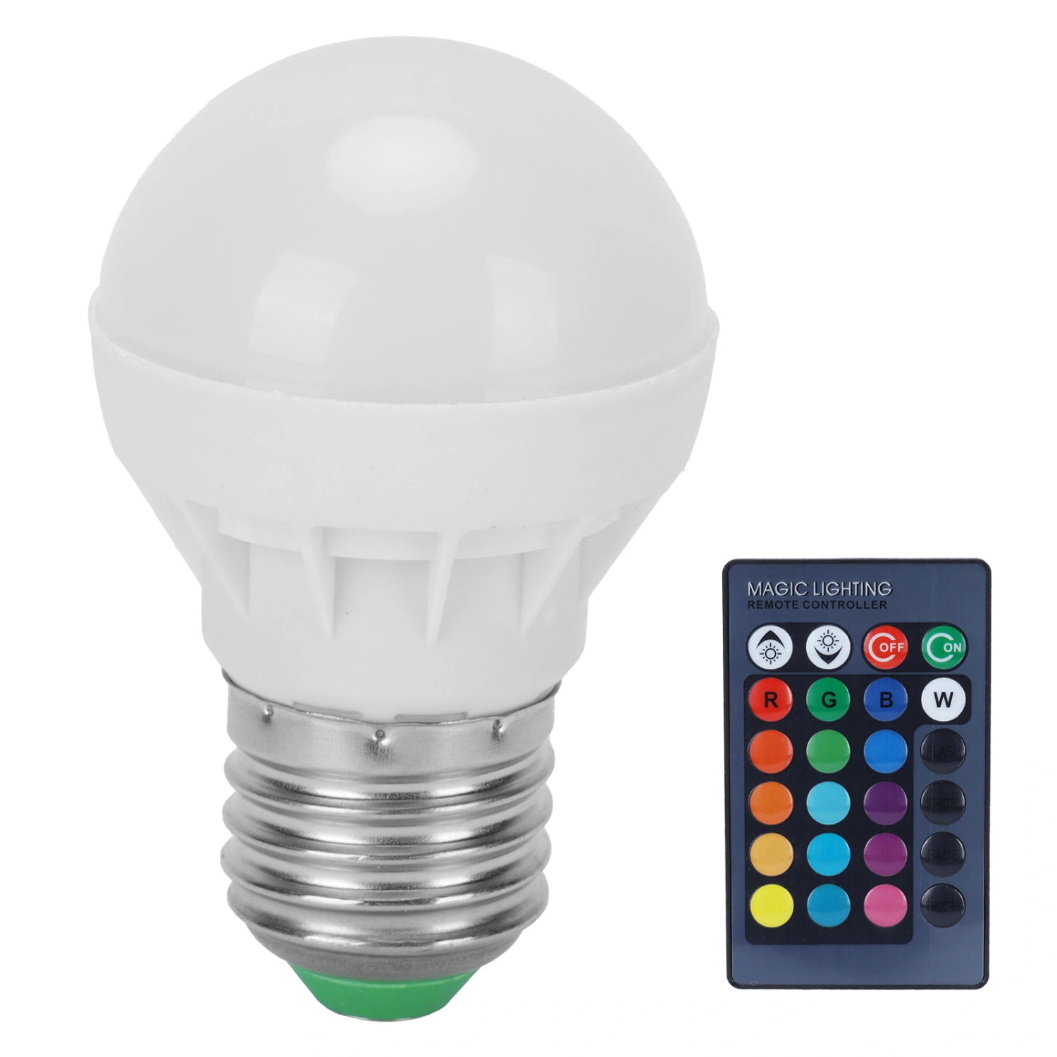RGB+W Light Bulb 3W E27 Remote Control Color Changing Lamp Home Decoration 85265V