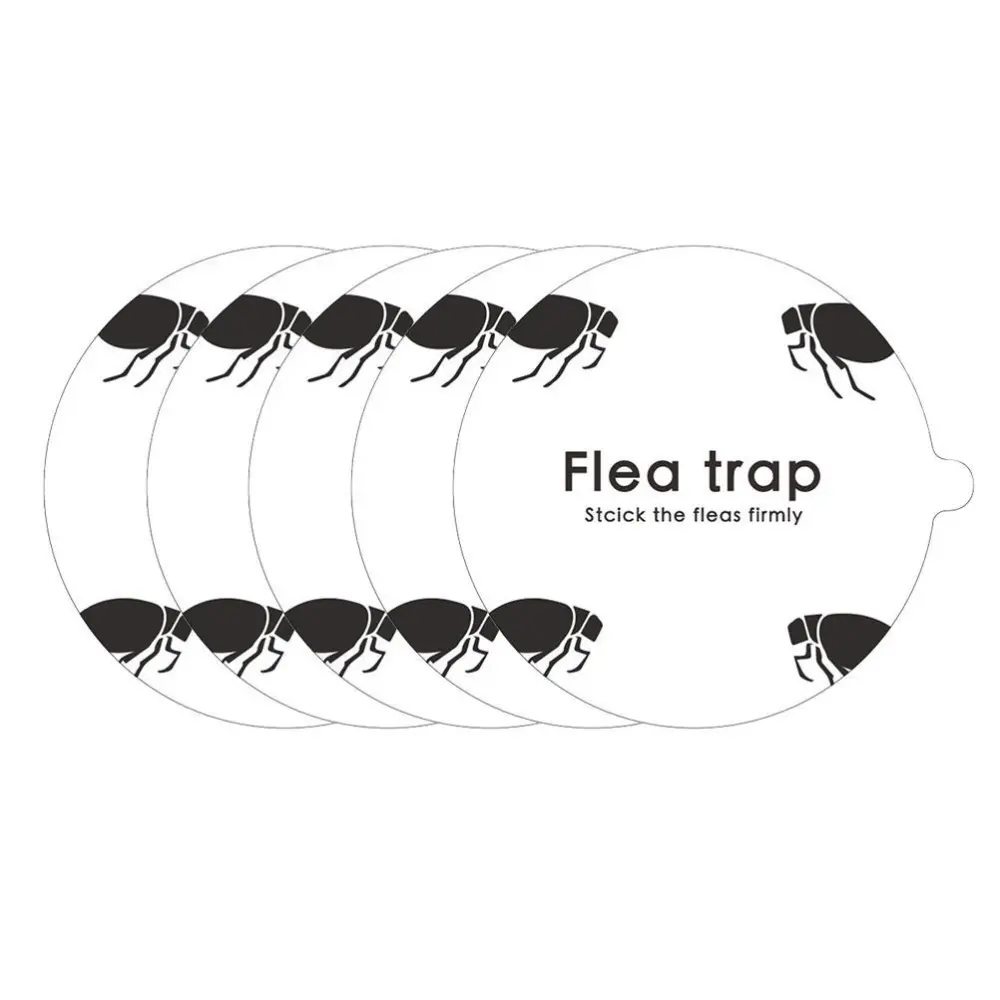 5 Pcs Flea Trap Stickers Round Sticky Fly Traps Dome Flea Trap Refill for Home Bedroom Pet House