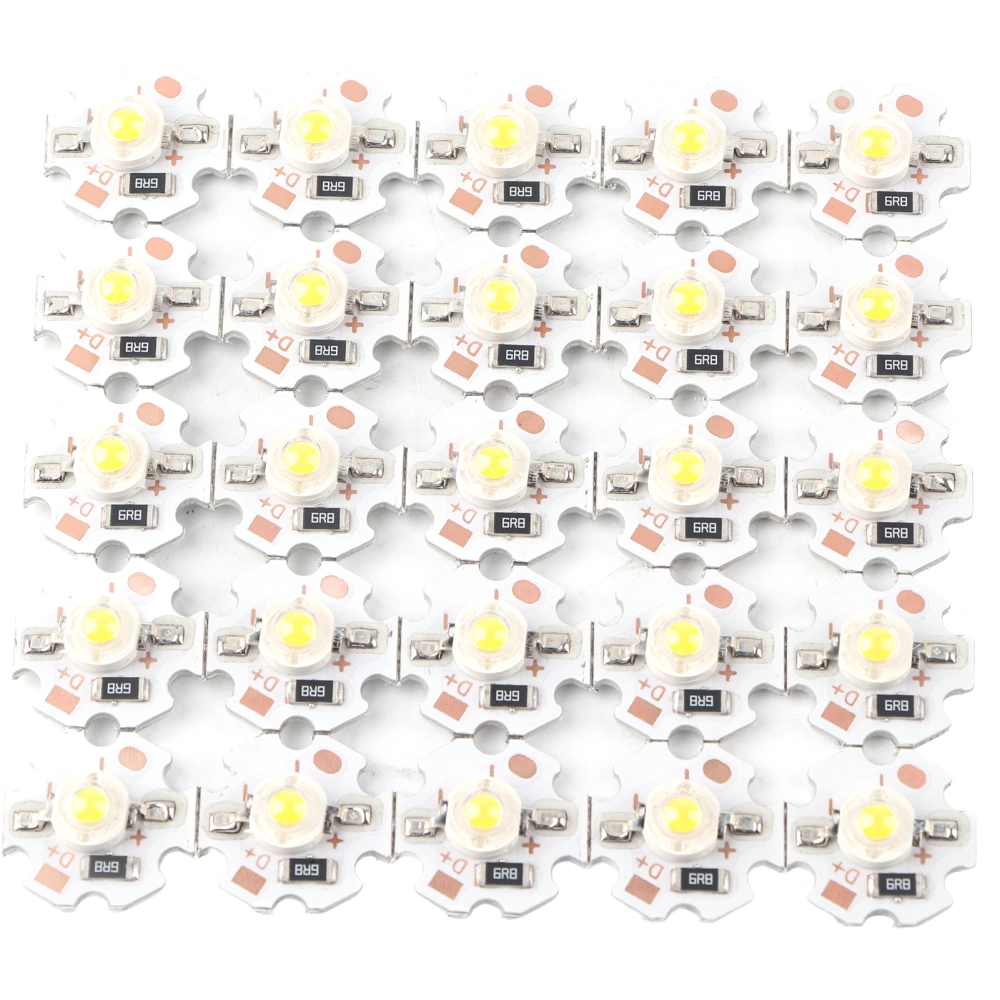 25Pcs 5V LED Chips 200LM 1W High Power LED Lamp Beads for DIY Lighting FixturesWarm White 3000‑3200K