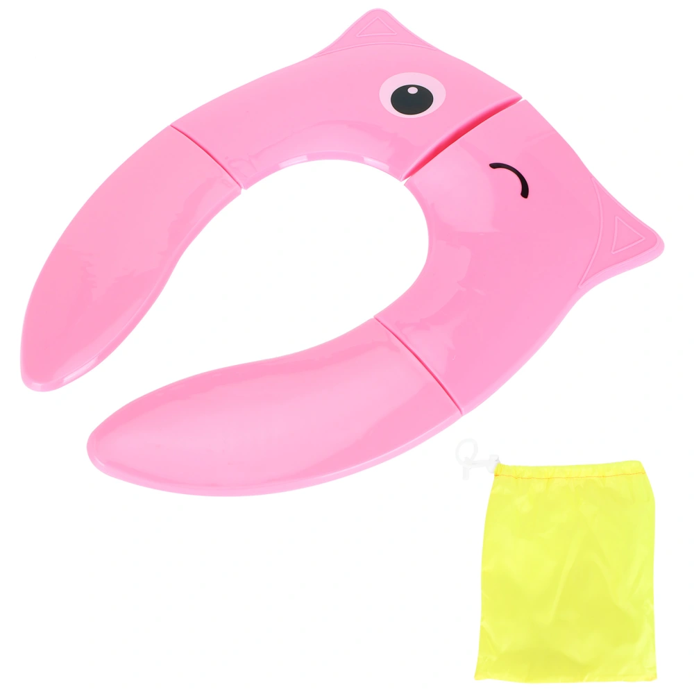 Folding Potty Seat Pad Portable Baby Toddler Toilet Training Seat Non Slip Pad for Travel(Pink )