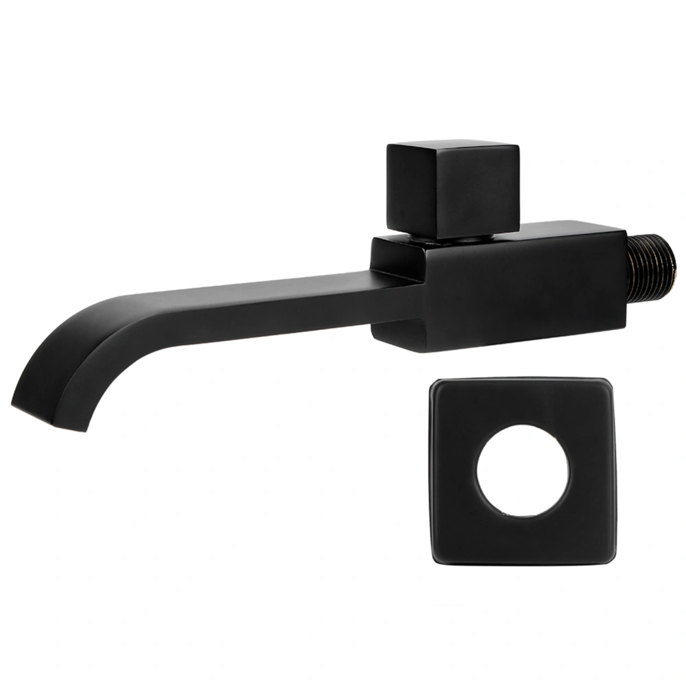 G1/2 Wall Mounted Wash Basin Sink Faucet Cold Water Tap Bathroom Accessories Matte Black