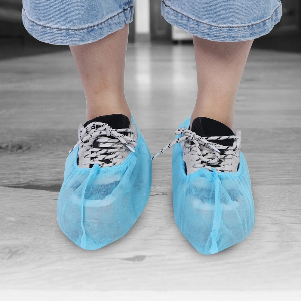 100pcs Non Woven Disposable Shoes Covers Breathable Dustproof Anti slip Shoe Covers(Light Blue )