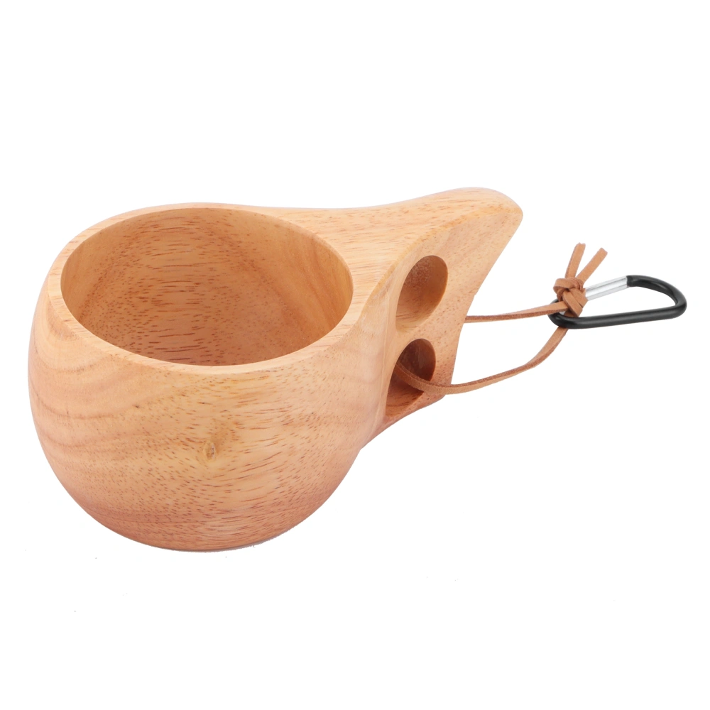 200ml Wooden Cup Portable Nordic Style Milk Coffee Mug with Hanging Buckle for Home OutdoorType 1