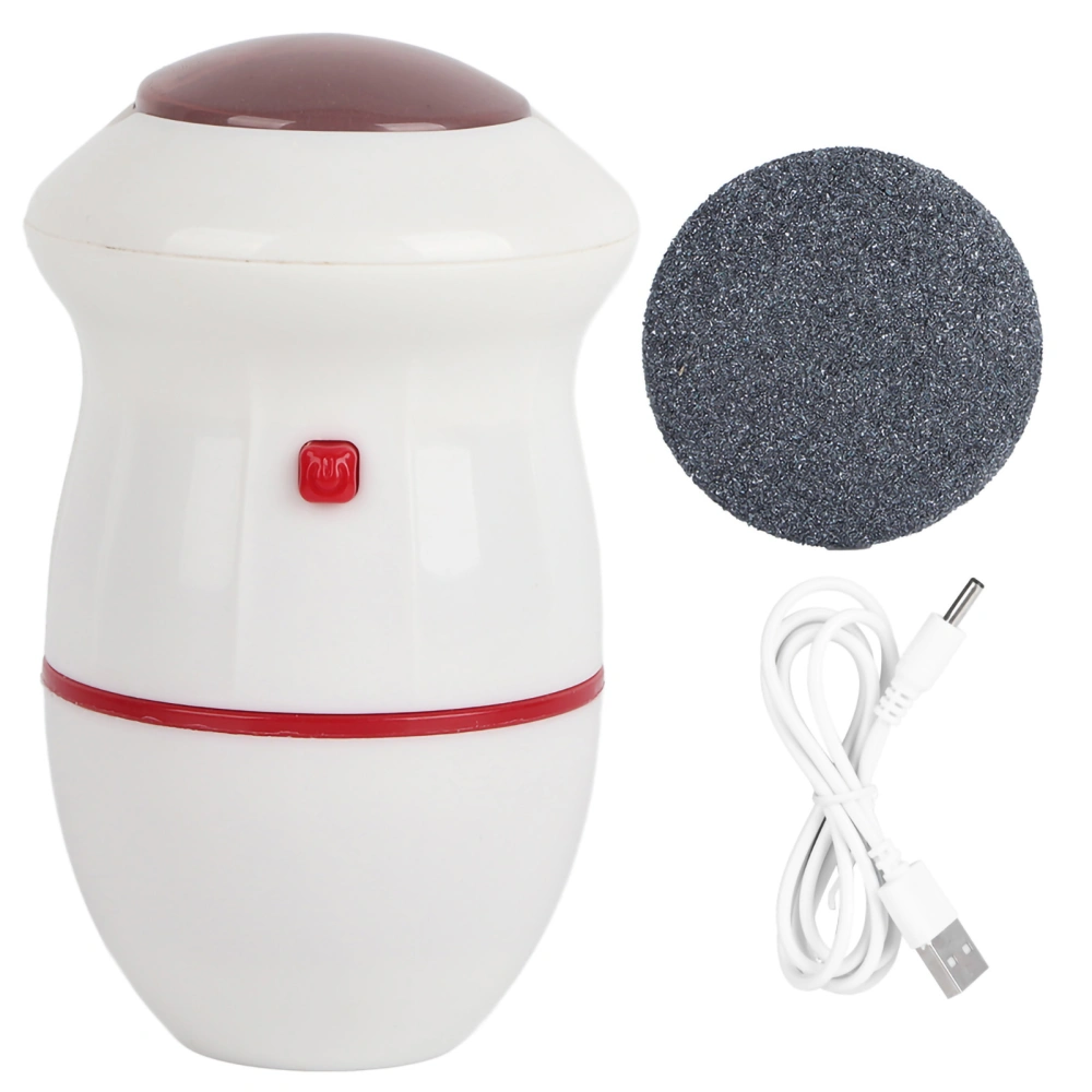 Battery Type Electric Foot Grinder Callus Dead Skin Remover Vacuum Foot File Pedicure Tool(White Red )