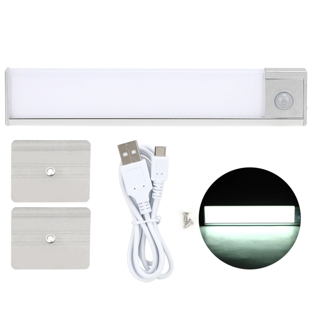 LED Body Motion Sensor Under Cabinet Light USB Charging for Kitchen Cupboard ClosetWhite Light