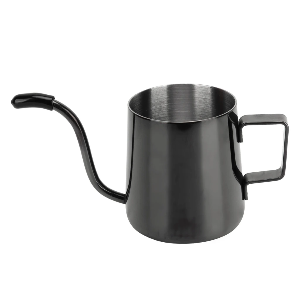 240ml 304 Stainless Steel Slender Pot Mini Manual Coffee Kettle for Home RestaurantBright Titanium Black