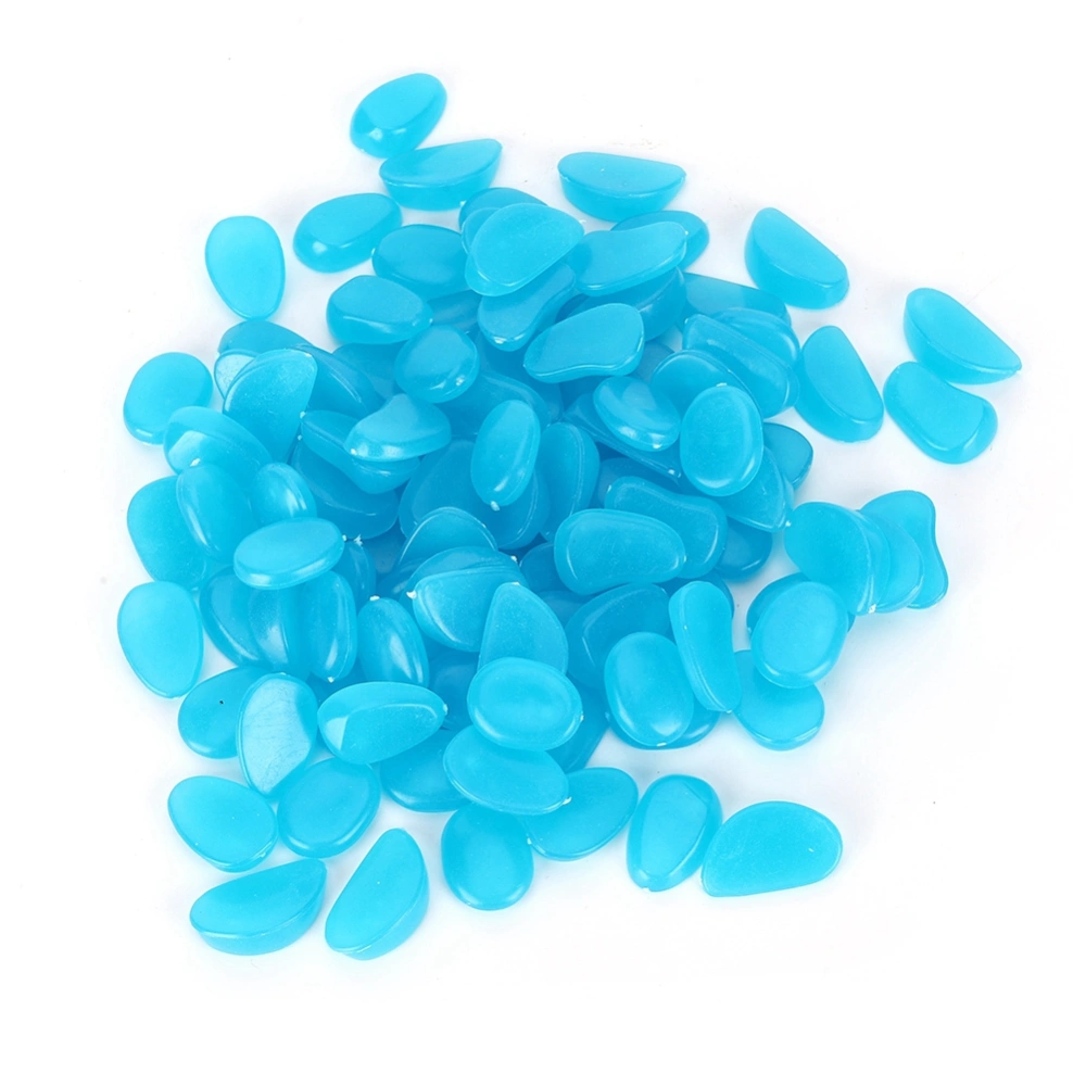 100Pcs Luminous Stone Fluorescent Decor Garden Yard Indoor Aquarium Landscape DecorationBlue