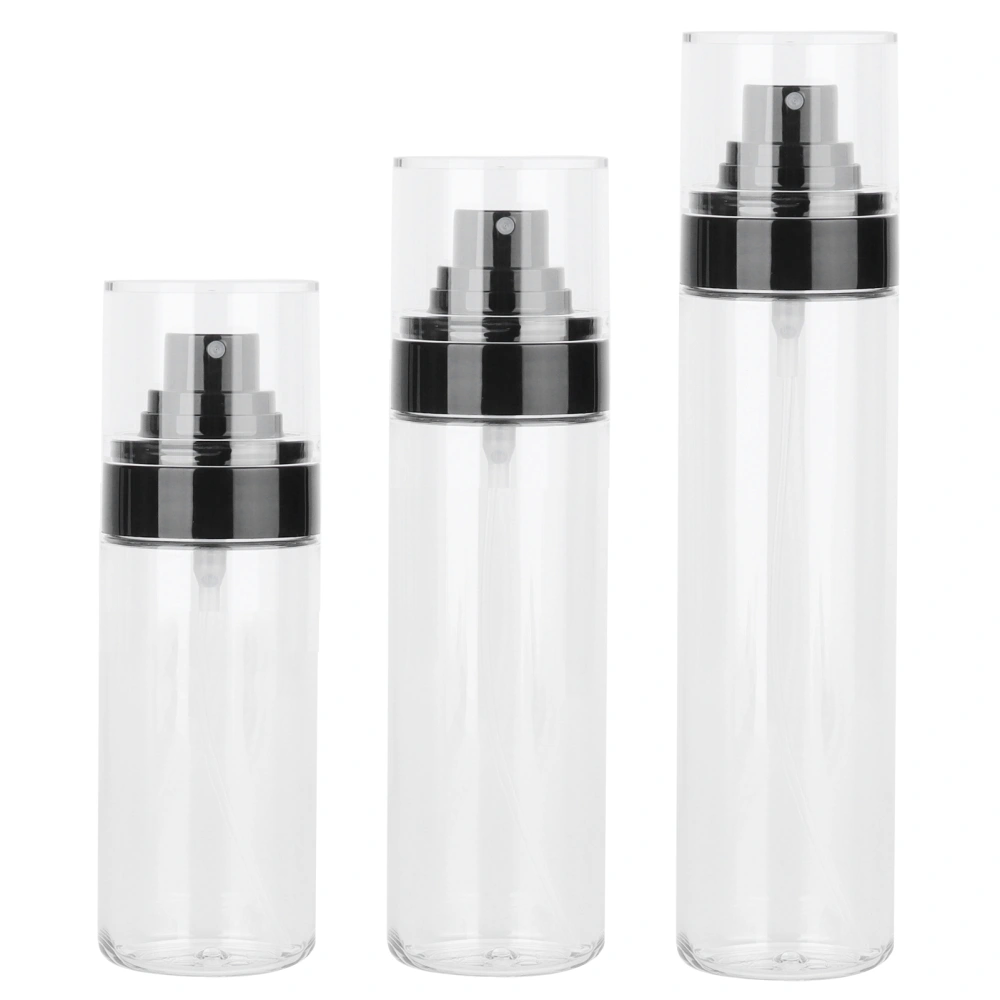 3Pcs set Transparent Spray Bottles with Lids Toner Essential Oil Liquid Container 80ml 100ml 120ml