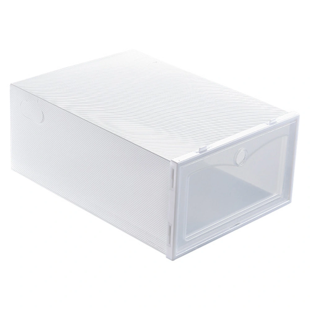 Household Thicken Transparent Stackable Shoe Box Dustproof Shoes Storage Box Organizer CaseWhite 33x23x13cm