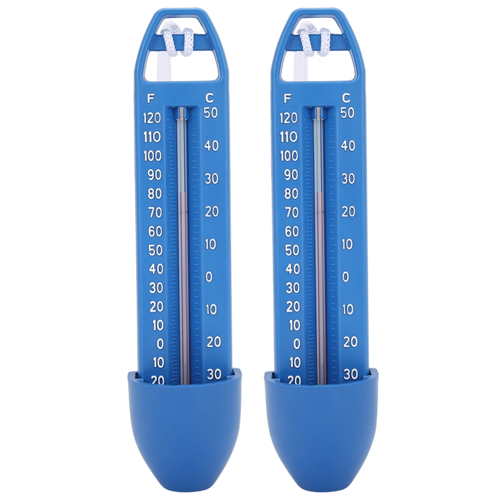 2Pcs 16.5x3.7cm Floating Swimming Pool Thermometer for Swimming Pool SPA Sauna Hot Spring