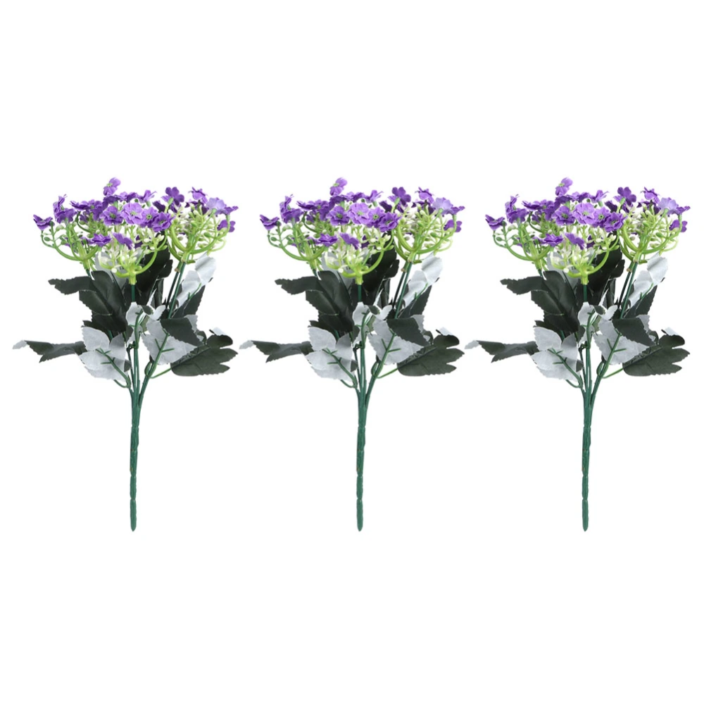 Artificial Flower Bouquet Fake Flower Arrangement Home Outdoor Garden Fence DecorationPurple