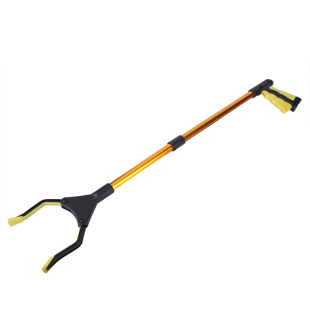 Multifunction Folding Long Trash Clamps Grabber Picker Tools Sanitation Cleaning SuppliesYellow Handle Gold Tube