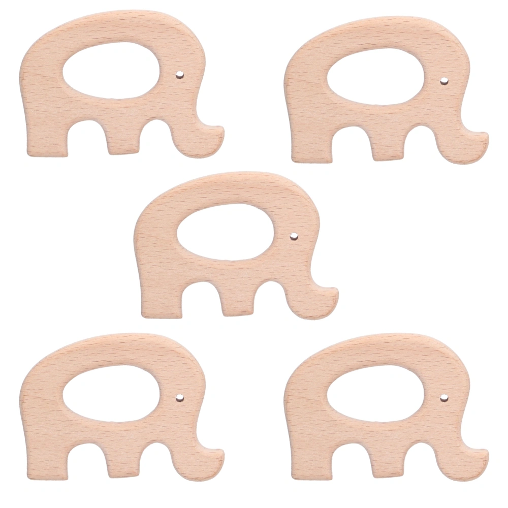 5Pcs Baby Teething Toys Wood Pain Relief Teether Pendant for DIY Making Necklace Bracelets