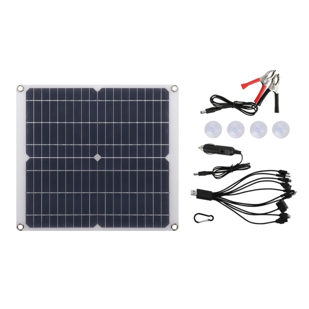 Dual USB Port Portable Solar Panel Charger Charging Solar Panel with Clip for Camping Outdoor