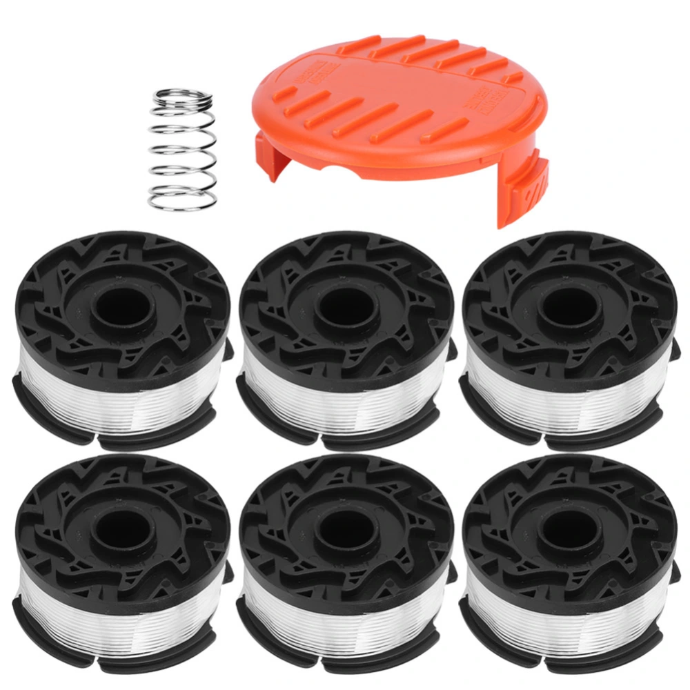 6Pcs Lawn Mower Spool with Cover Replacement Accessories Parts Fit for BLACkDECKER AF100